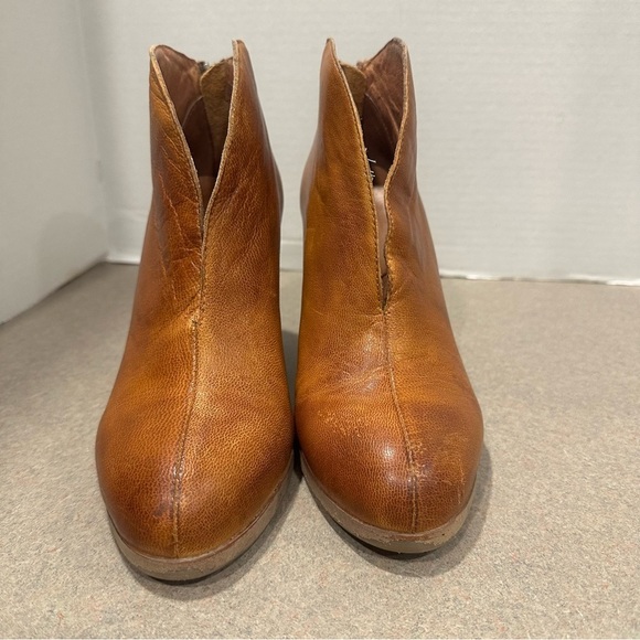 Anthropologie Antelope Tan High Cut Western High Heel  Boho Ankle Bootie Size 37 - Picture 4 of 12